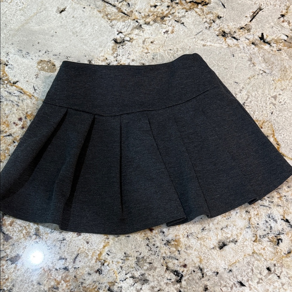 Francesca's Collections Charcoal Pleated Skirt